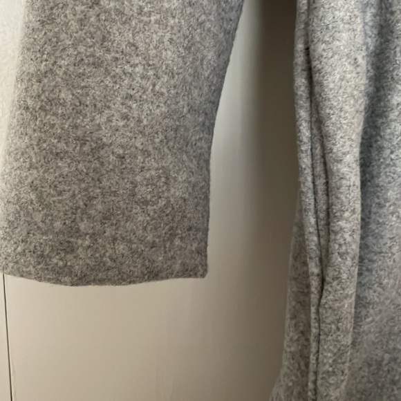 Zara Jacket Womens Large Gray Open Front Lapel Coat Pockets Blazer Overcoat - Picture 4 of 6